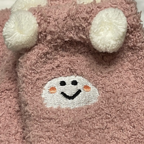 Cartoon Fuzzy High Knee Socks In Pink - Picture 7 of 7